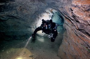 SCUBA Diver Cave Diving